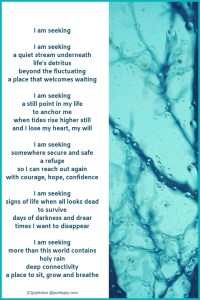 place #FMF EH #9 I am seeking poem (C) joylenton @poetryjoy.com