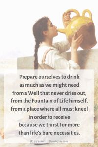 thirst - woman drinking from a jug - thirsty poem excerpt (C) joylenton @poetryjoy.com