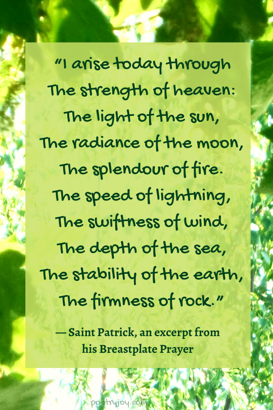melody - excerpt from Saint Patrick's breastplate prayer @poetryjoy.com