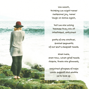 interlinked - woman watching the waves - poem excerpt (C) joylenton @poetryjoy.com