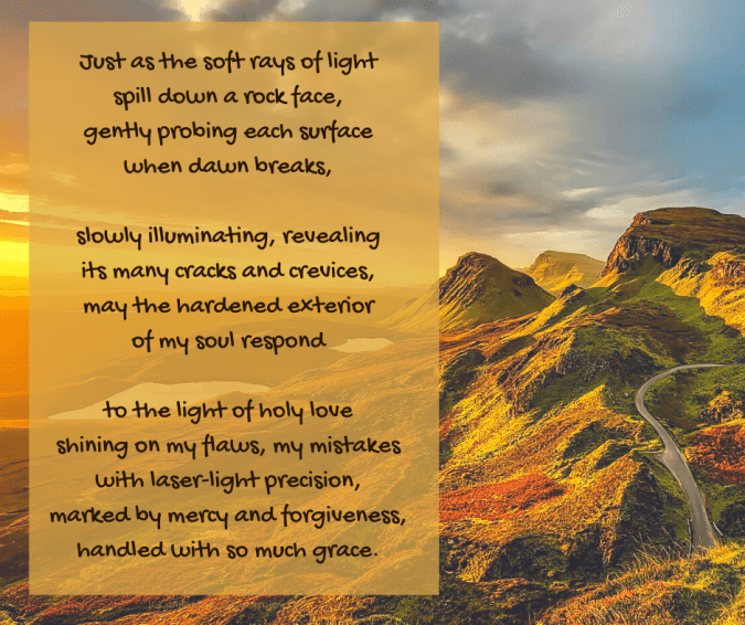 light - dawn breaking over rocks - illuminating poem excerpt (C) joylenton @poetryjoy.com