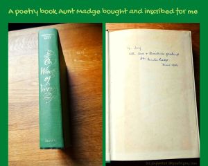 memoir - a poetry book aunt madge bought and inscribed for me (C) joylenton @poetryjoy.com