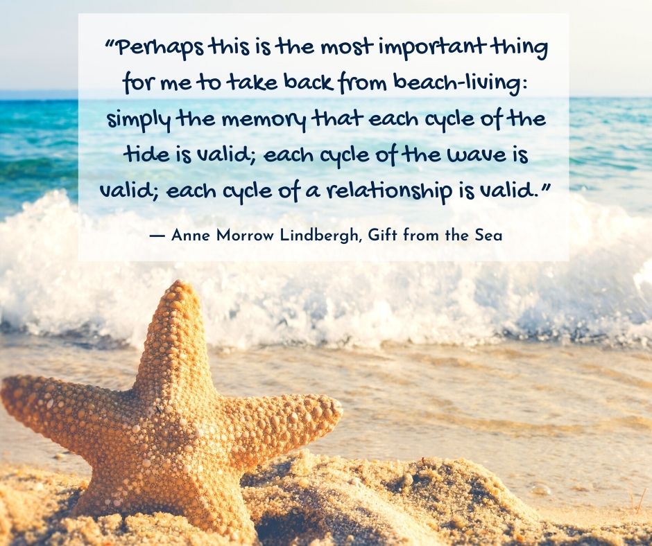 wave - “Perhaps this is the most important thing for me to take back from beach-living quote by Anne Morrow Lindbergh in Gift From the Sea @poetryjoy.com